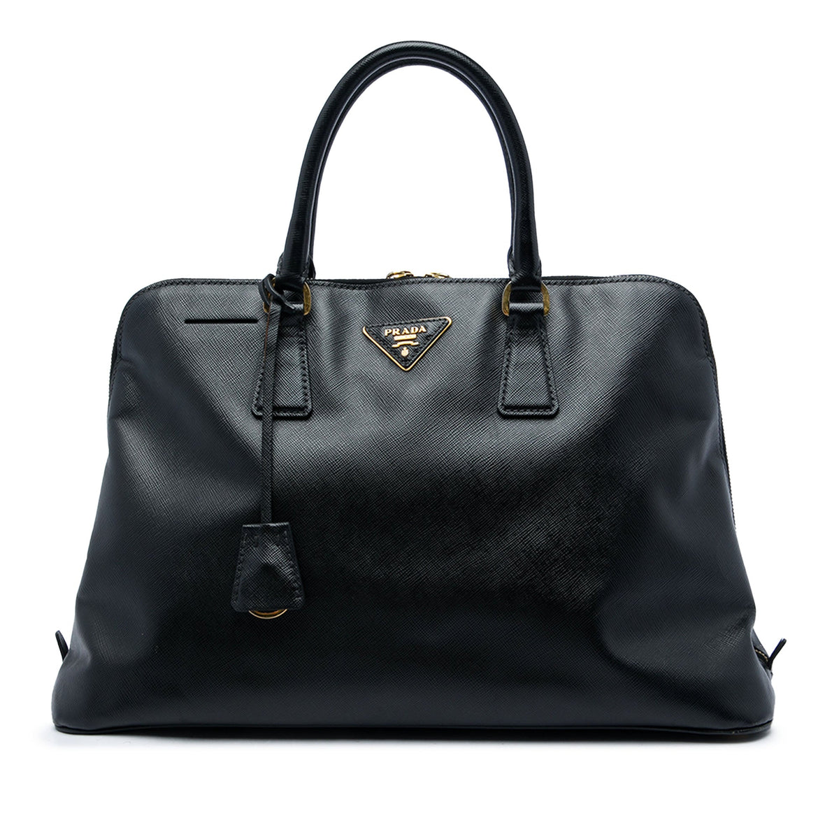 Prada Large Saffiano Lux Promenade Satchel — Black