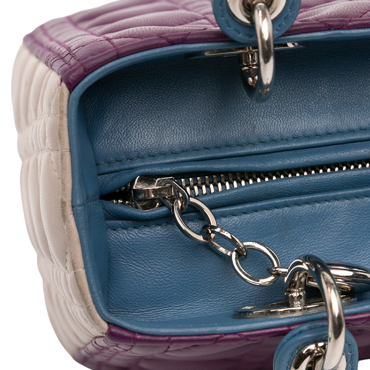 Dior Medium Tricolor Lambskin Cannage Lady Dior