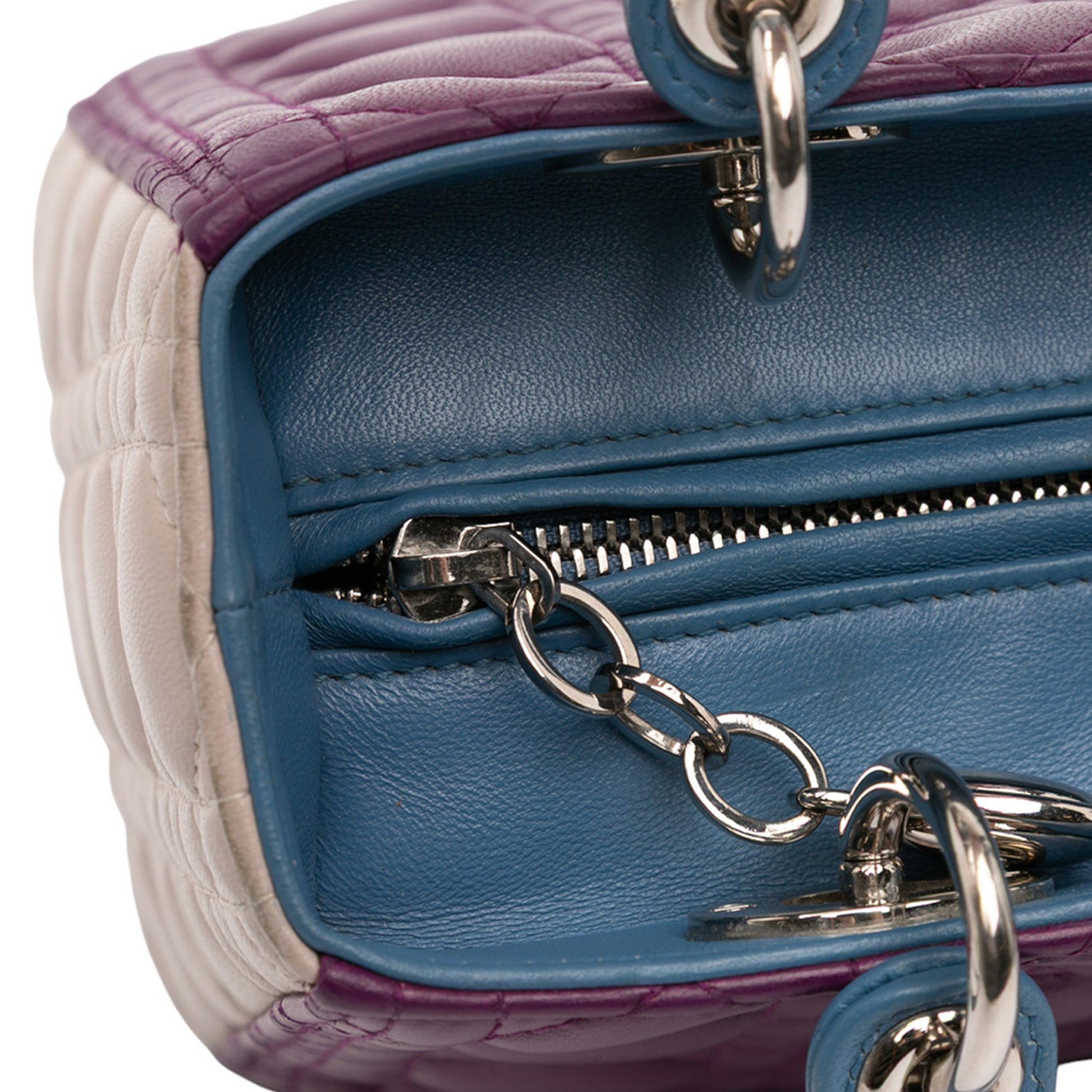 Dior Medium Tricolor Lambskin Cannage Lady Dior