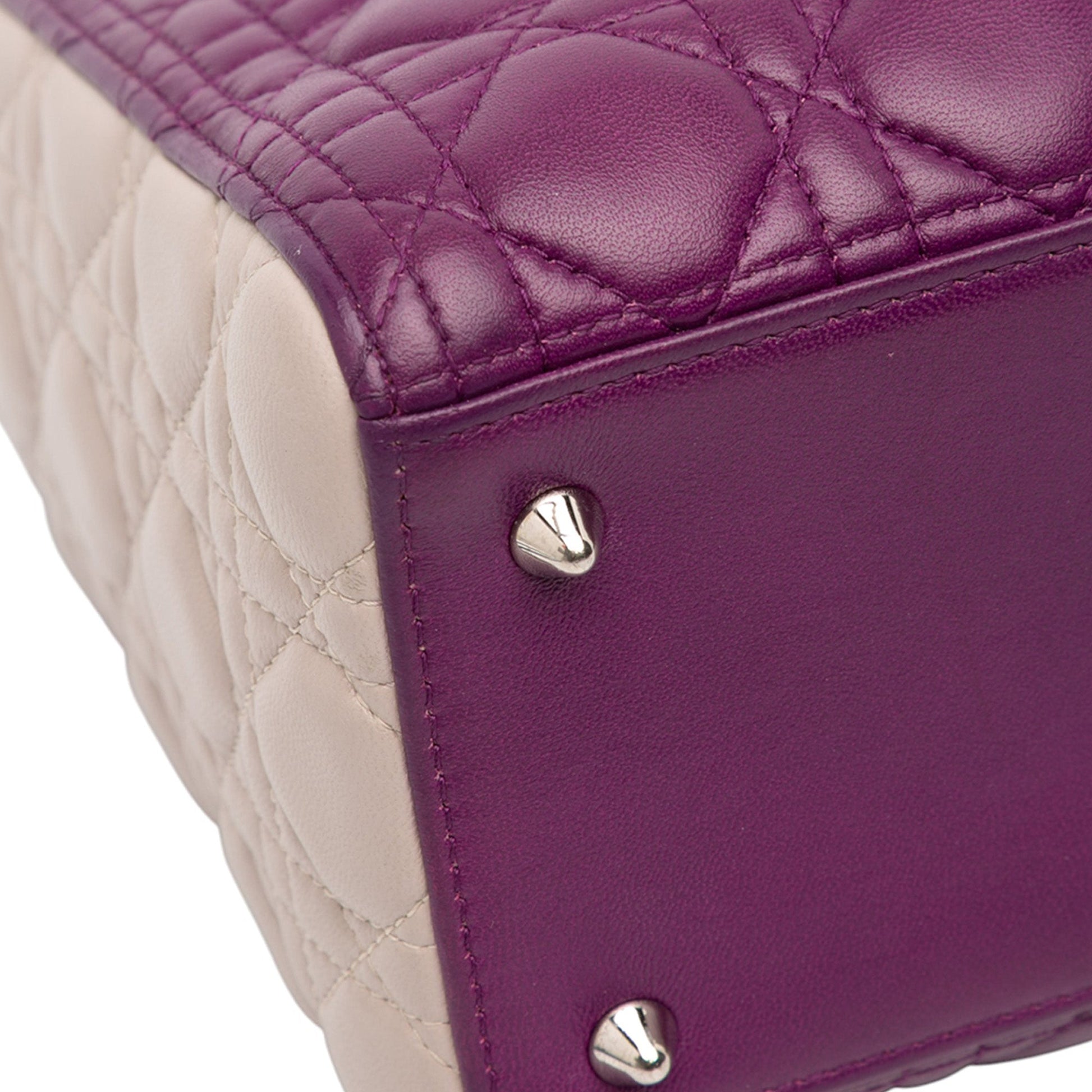 Dior Medium Tricolor Lambskin Cannage Lady Dior