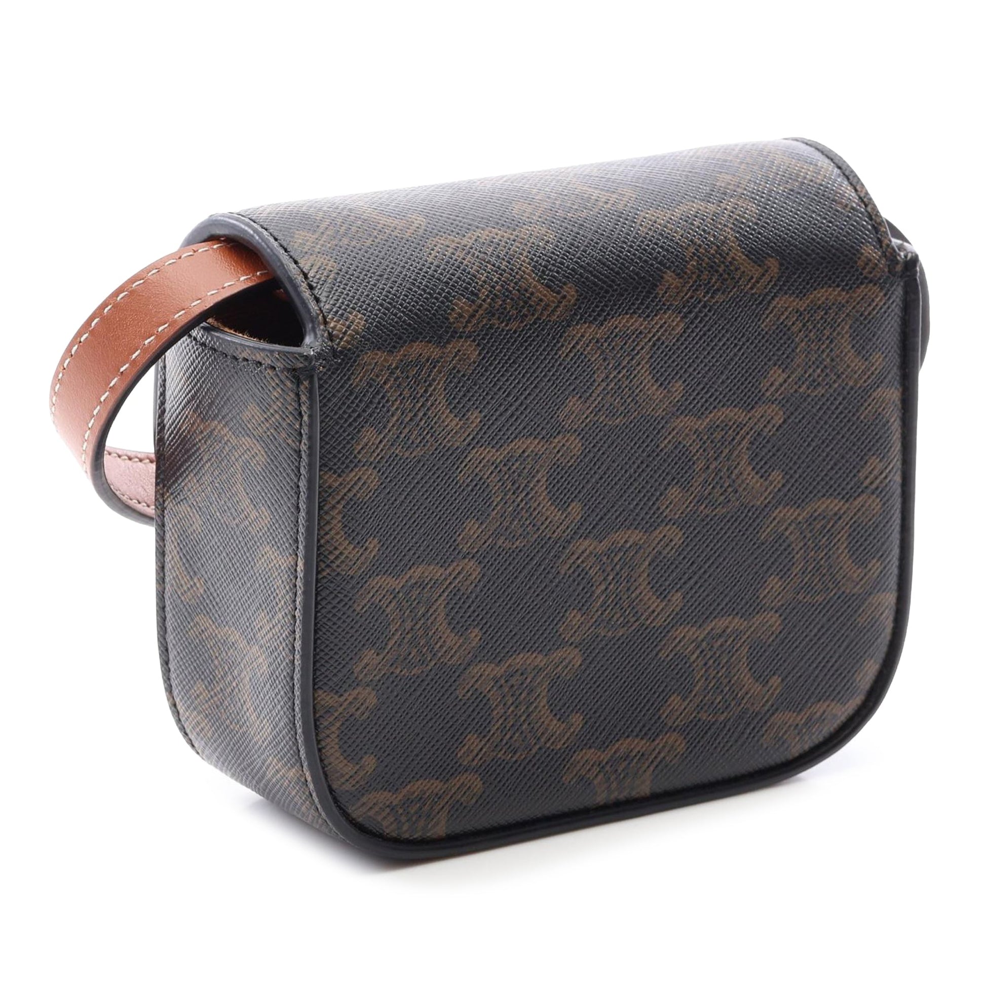 Celine Mini Triomphe Coated Canvas Claude Crossbody