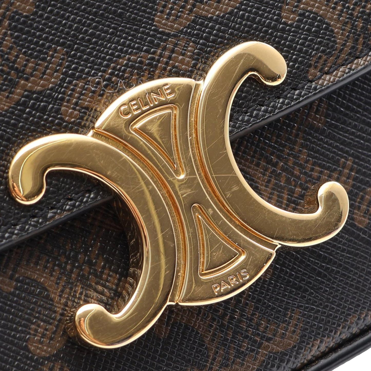 Celine Mini Triomphe Coated Canvas Claude Crossbody