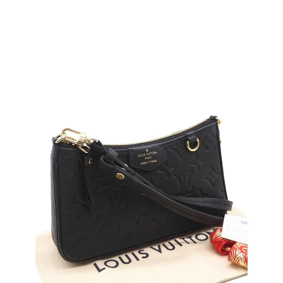 Louis Vuitton Monogram Empreinte Easy Pouch On Strap — Black
