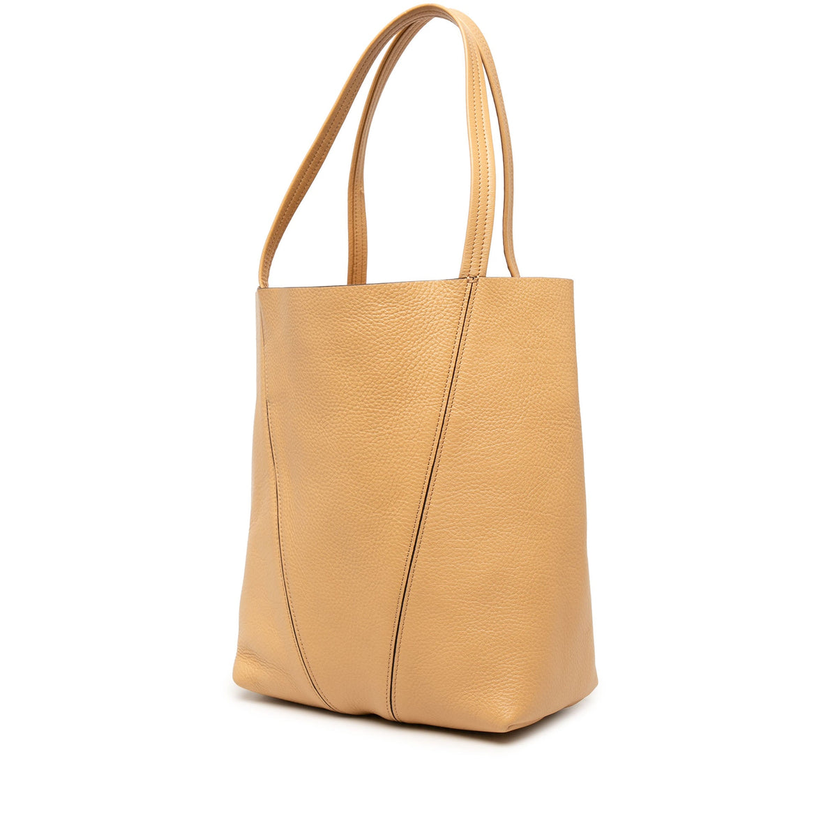 Chloé Grained Calfskin Spin Tote — Brown