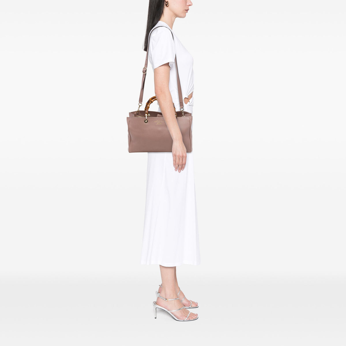 Gucci Medium Calfskin Bamboo Shopper Satchel