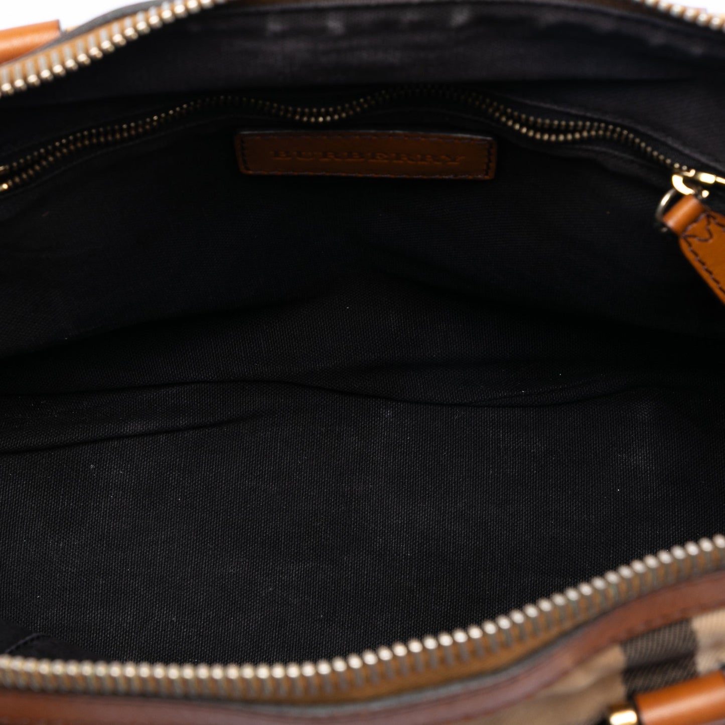 Burberry Small Leather Trimmed House Check Canvas Bridle Orchard Satchel
