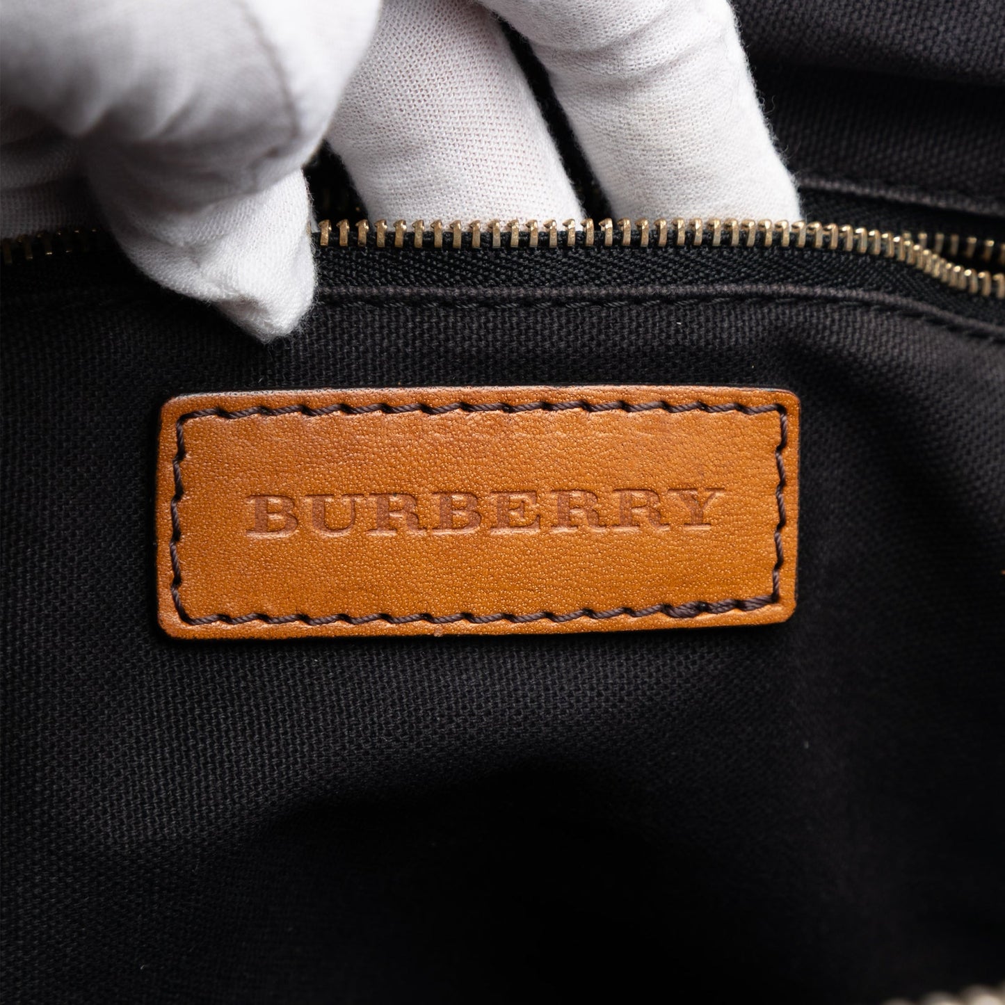 Burberry Small Leather Trimmed House Check Canvas Bridle Orchard Satchel