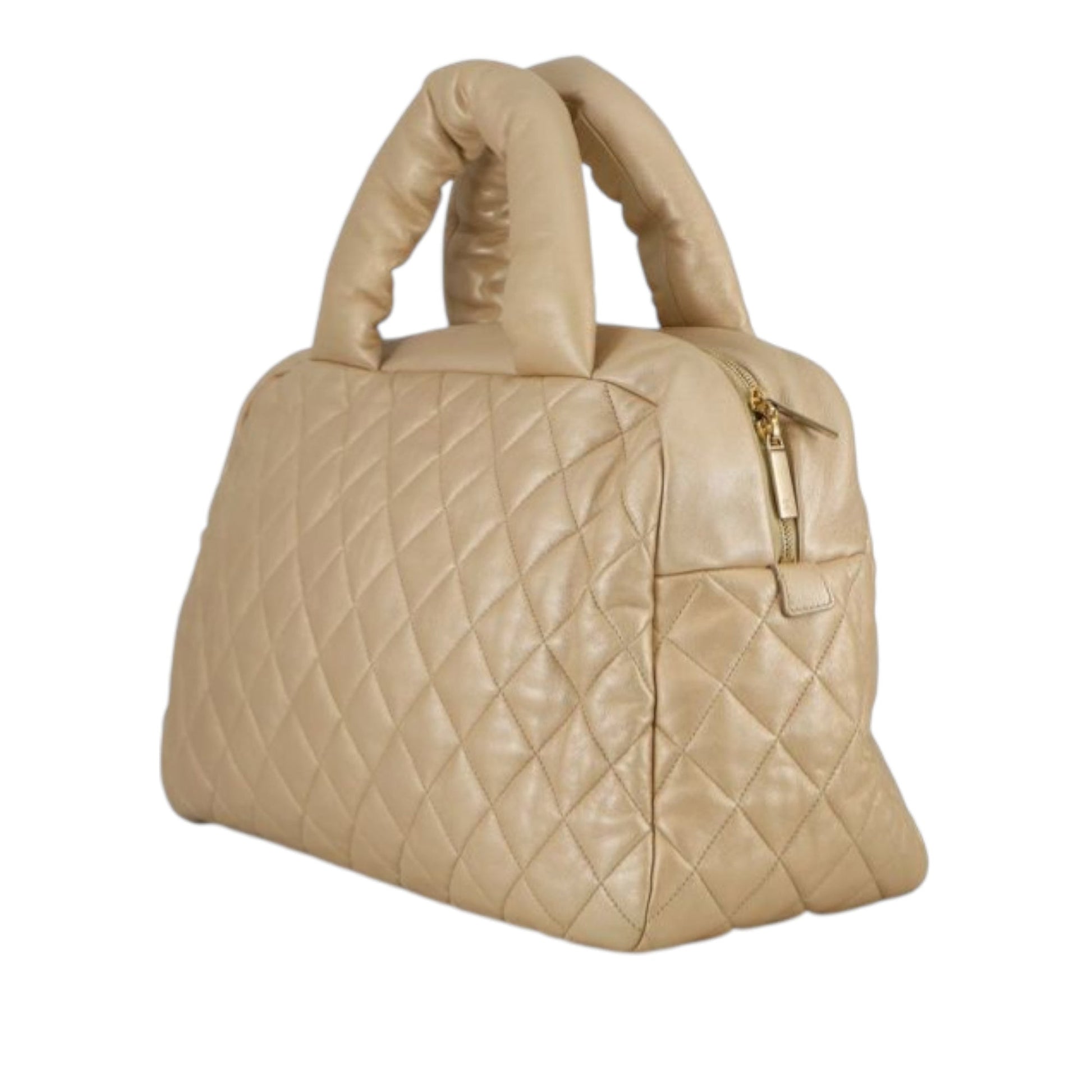Chanel Quilted Metallic Lambskin Coco Cocoon Bowler Bag