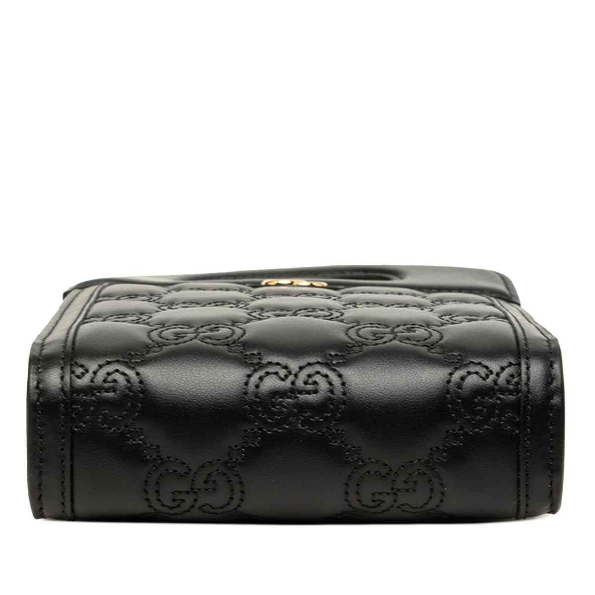Gucci Mini GG Matelasse Calfskin Cut Out Handle Satchel — Black