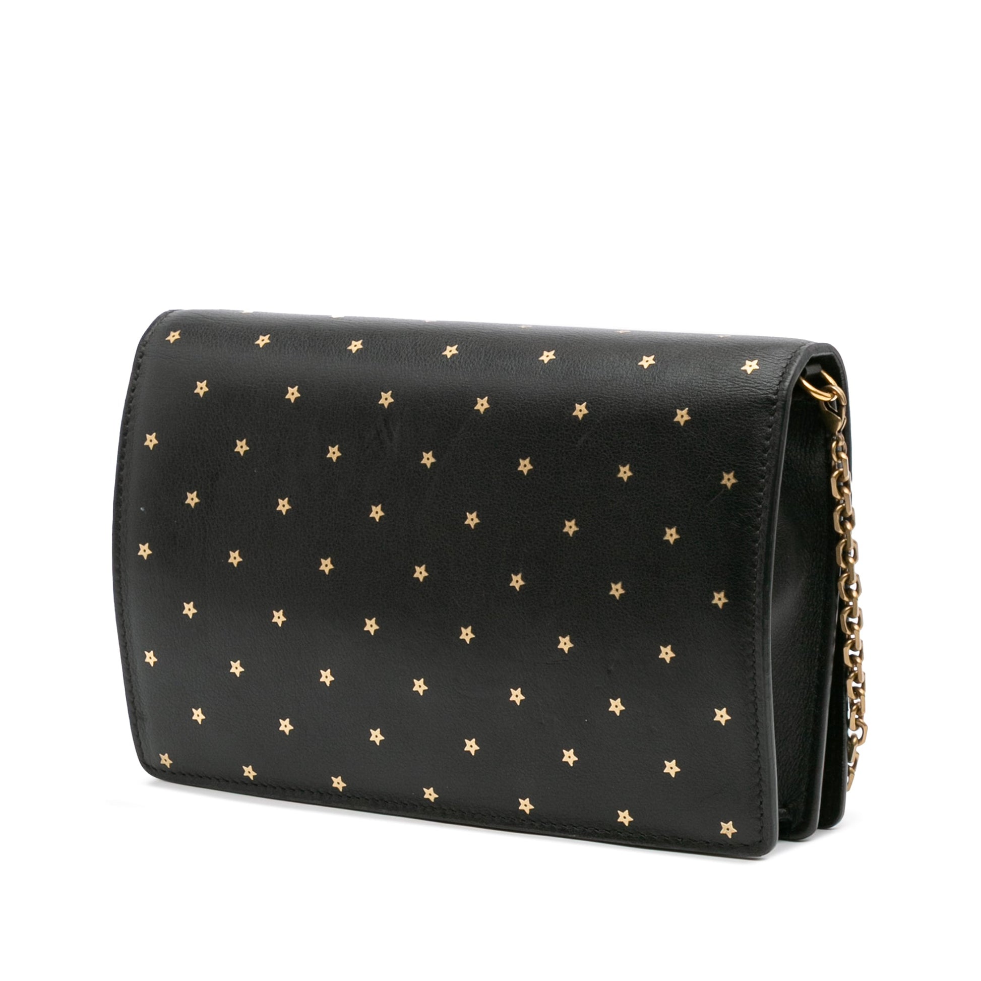 Dior Embossed Calfskin Stars Wallet on Chain