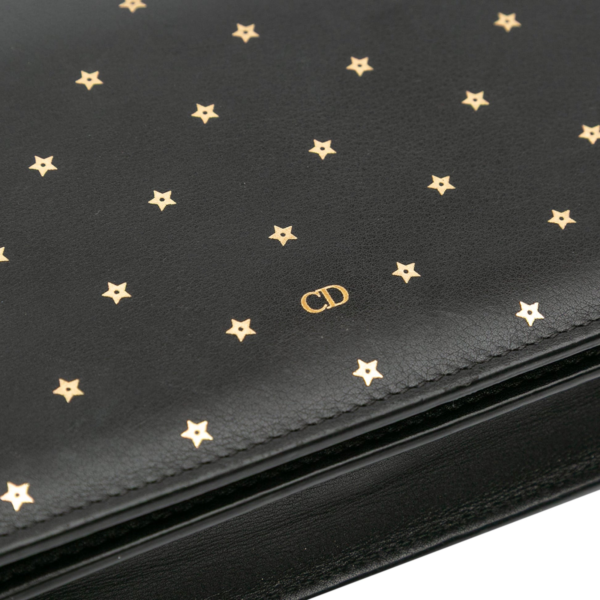 Dior Embossed Calfskin Stars Wallet on Chain
