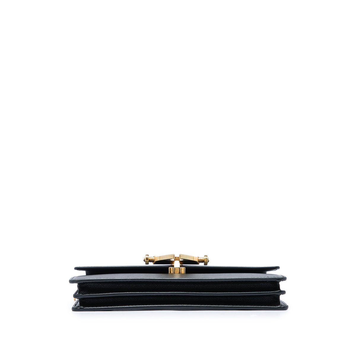 Prada Saffiano Heart Lock Crossbody — Black