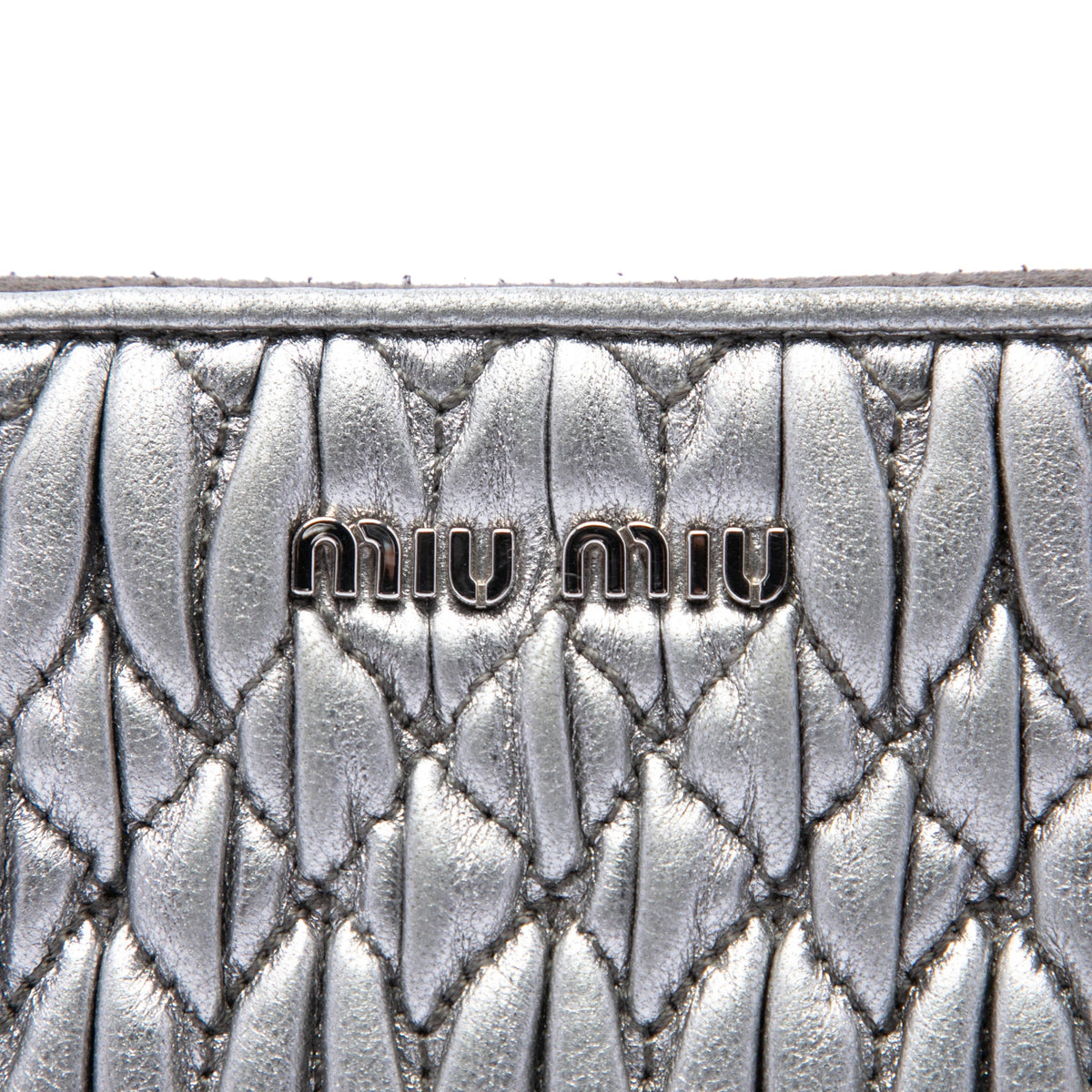Miu Miu Metallic Matelasse Nappa Crystal Chain Crossbody
