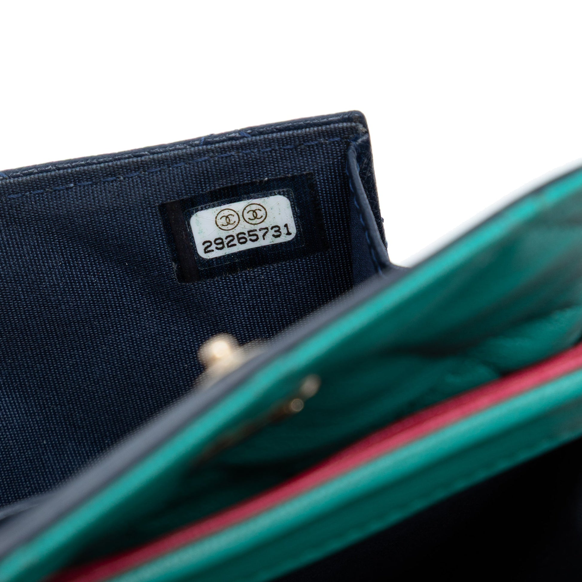 CC Tricolor Quilted Goatskin Multi Pocket Wallet On Chain