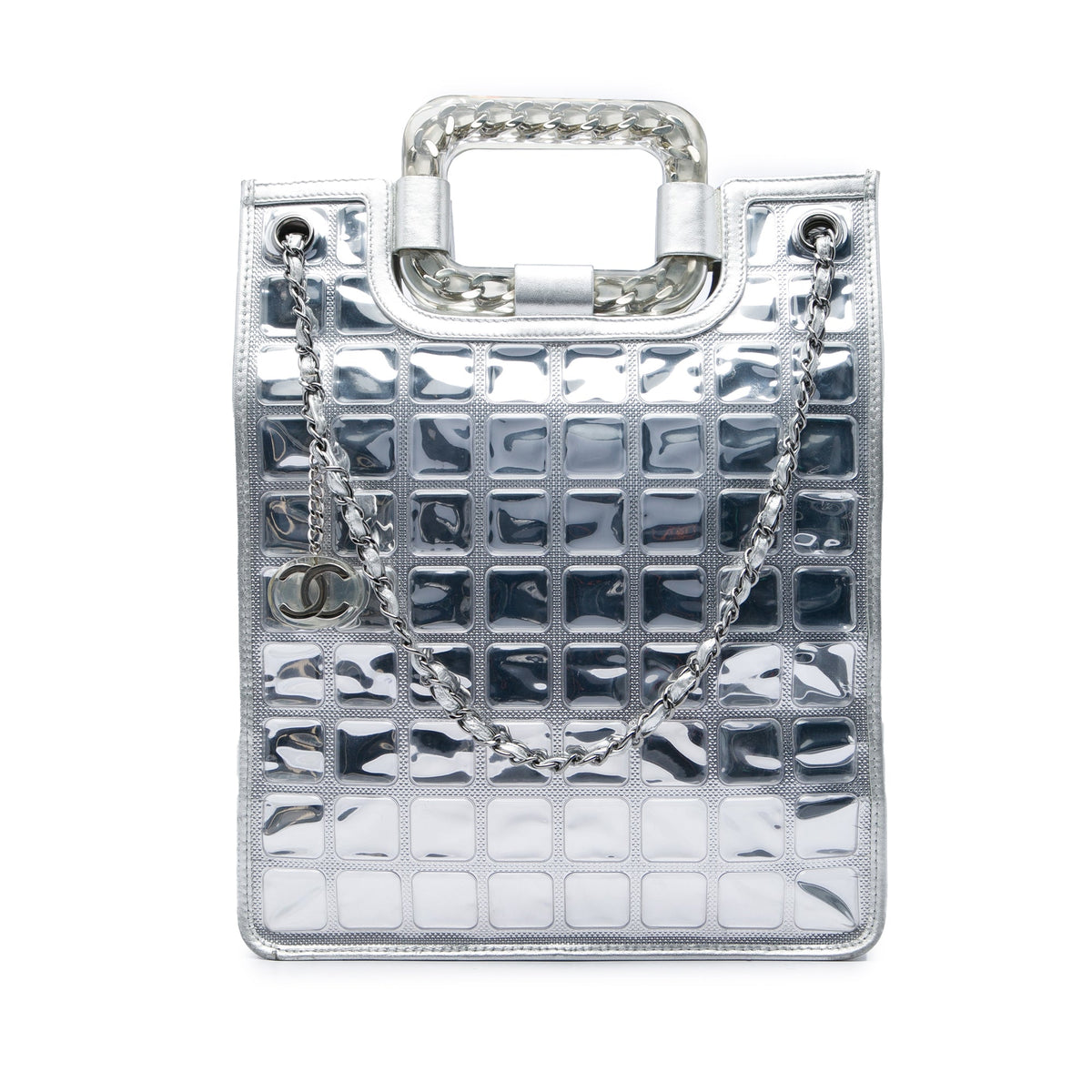 Chanel CC Vinyl Ice Cube Shopper Tote