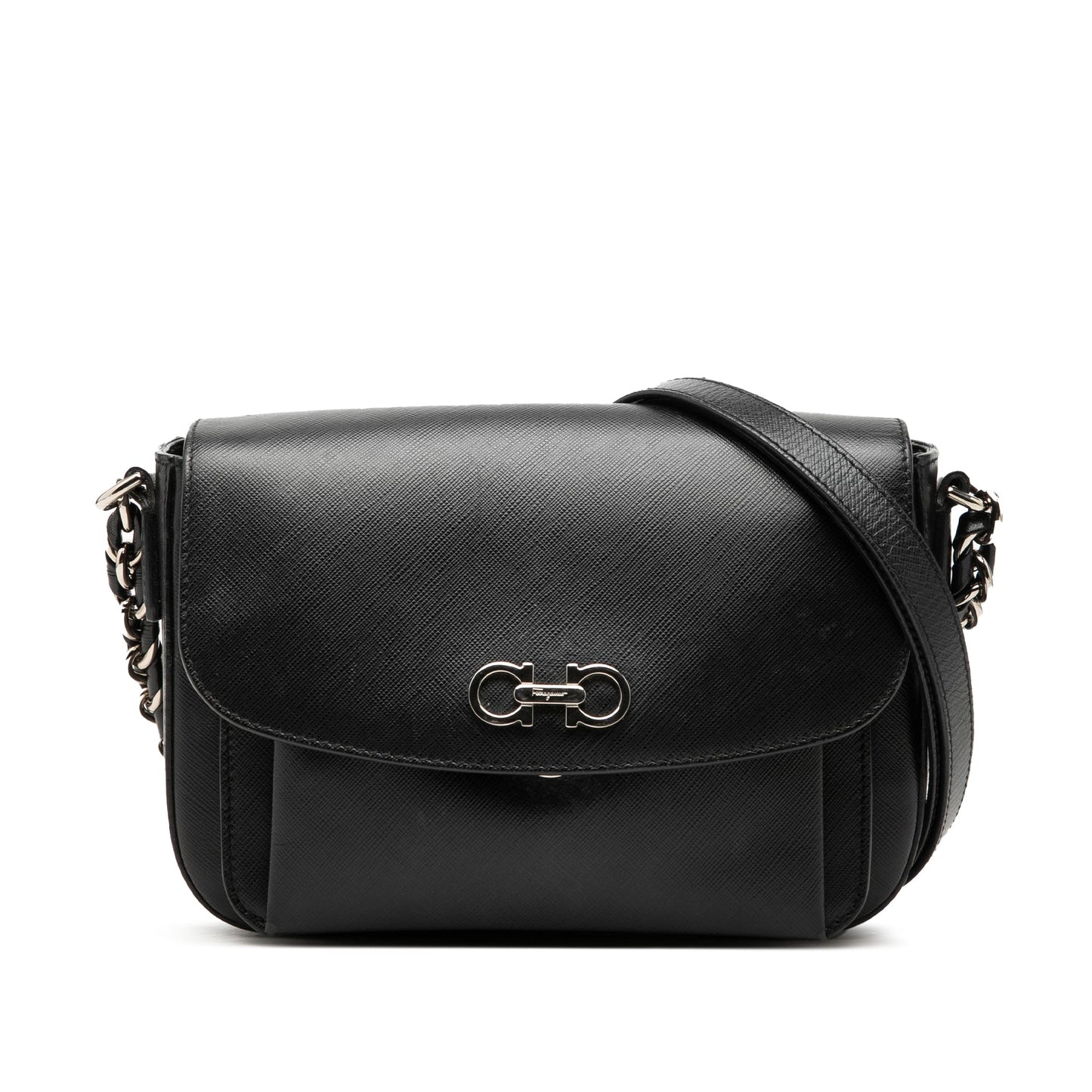Ferragamo Small Leather Double Gancini Sandrine Shoulder Bag