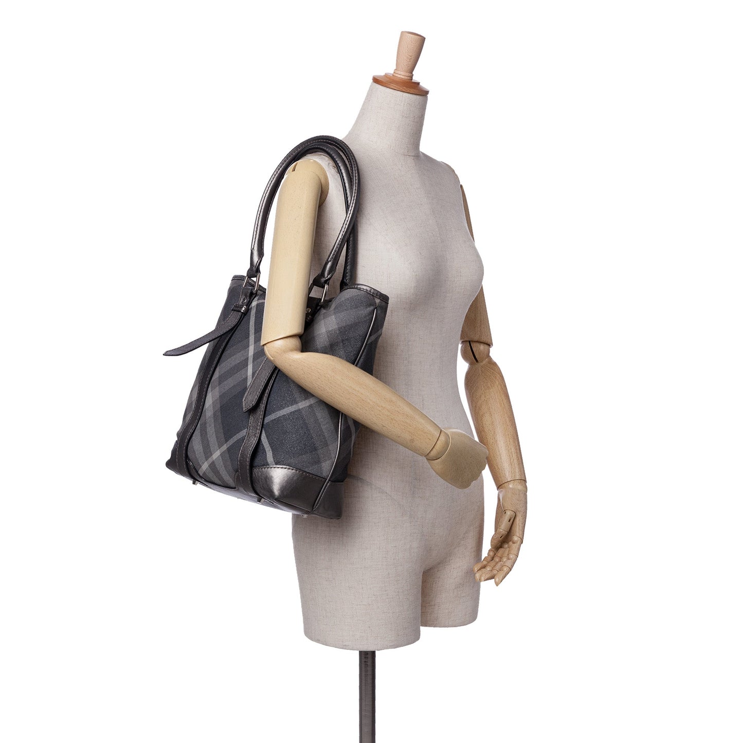 Burberry Shimmer Check Canvas Tote
