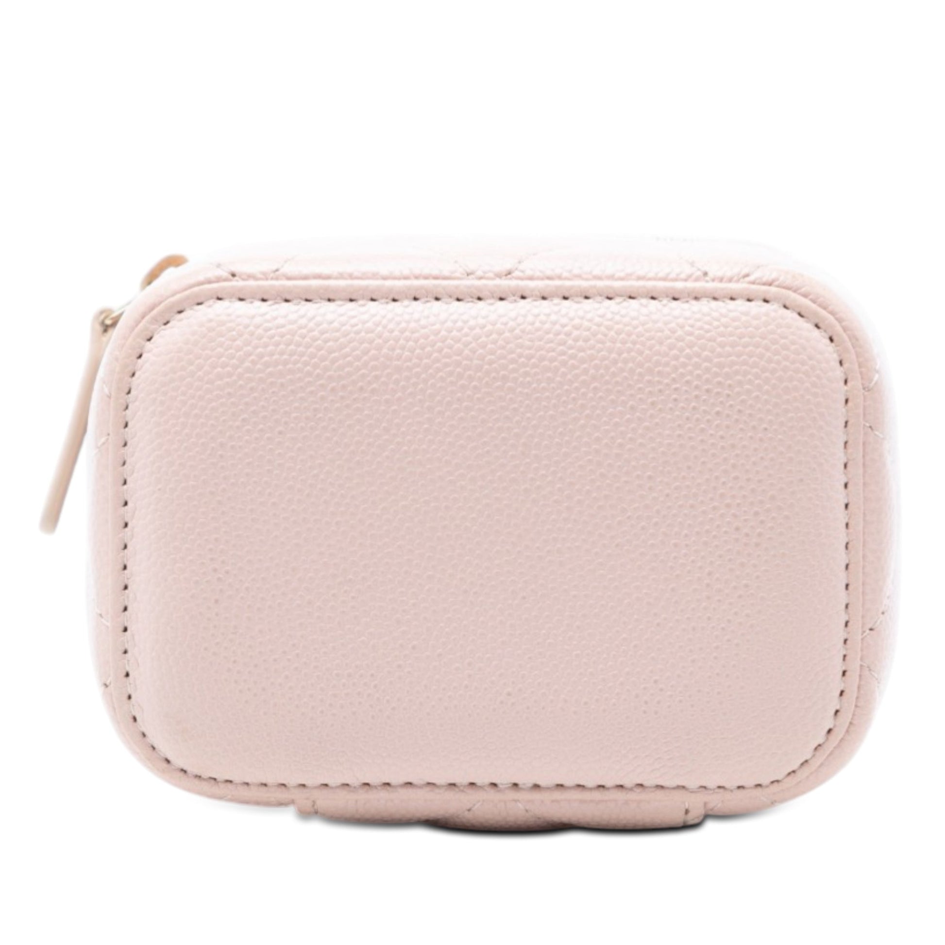 Mini CC Quilted Caviar Vanity Case with Chain