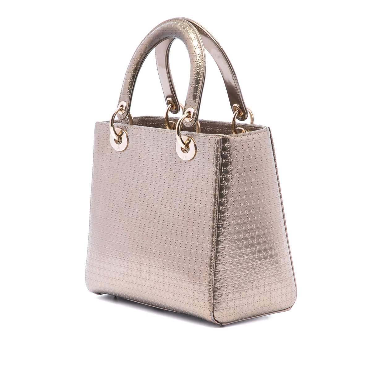 Dior Medium Metallic Patent Microcannage Lady Dior