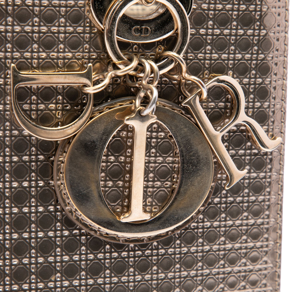 Dior Medium Metallic Patent Microcannage Lady Dior
