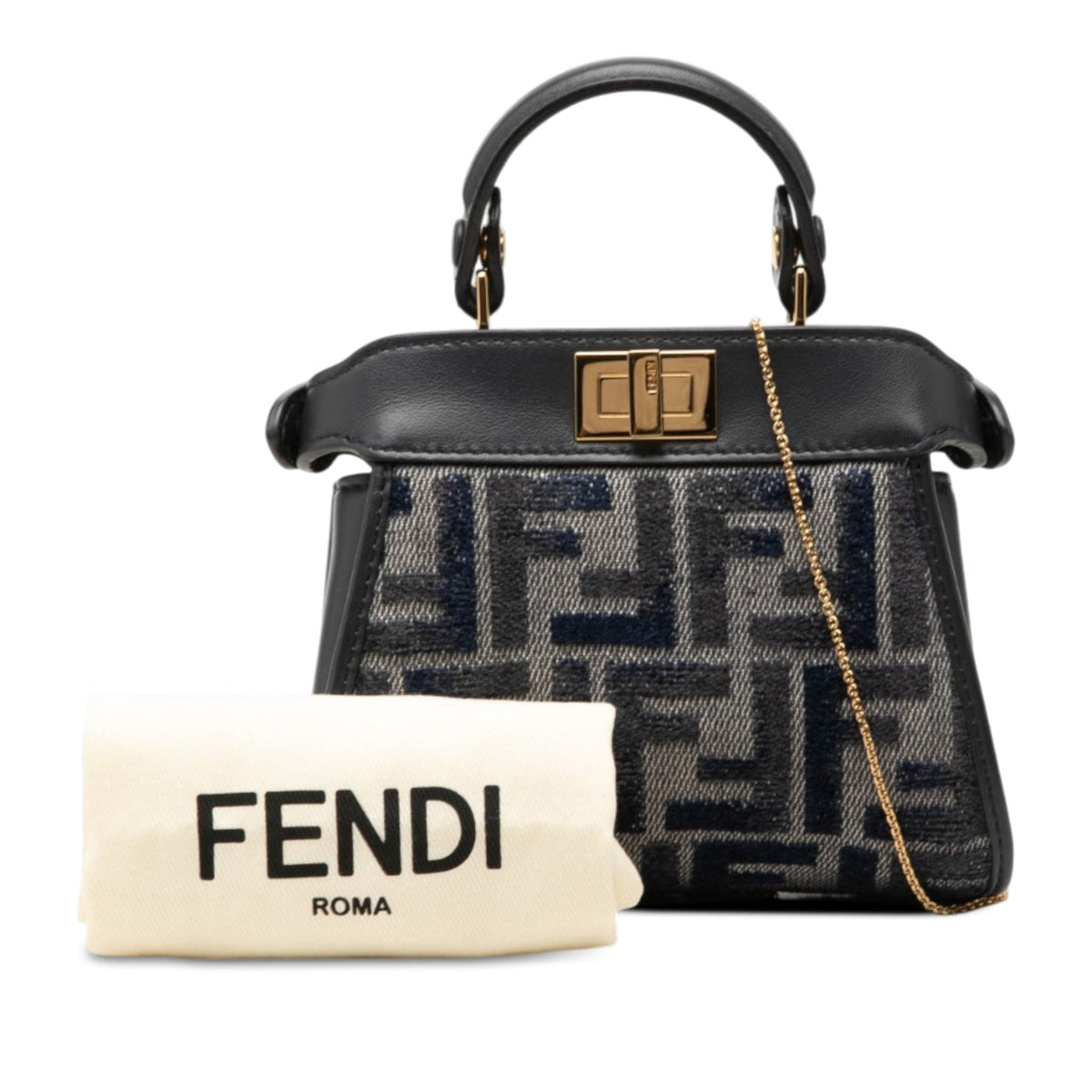Fendi Nano Zucca Chenille Peekaboo Satchel