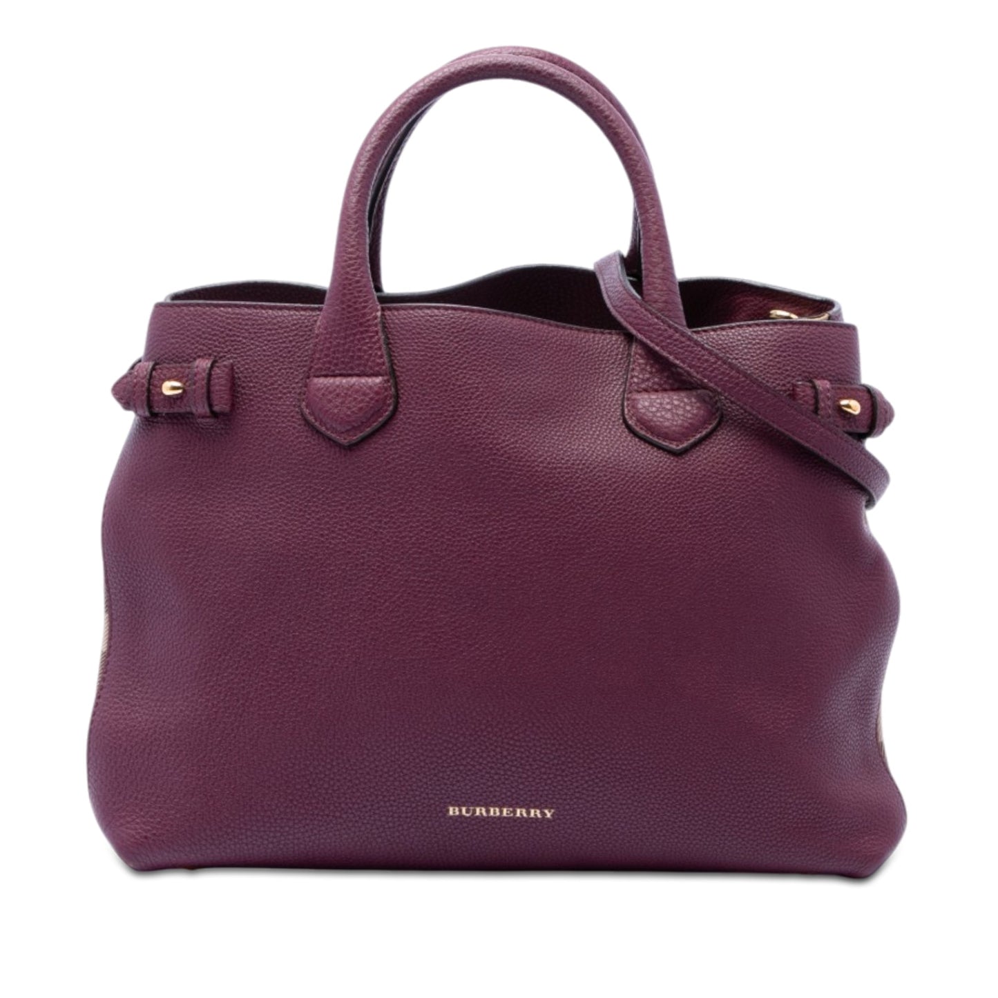 Burberry Medium Leather and House Check Banner Satchel