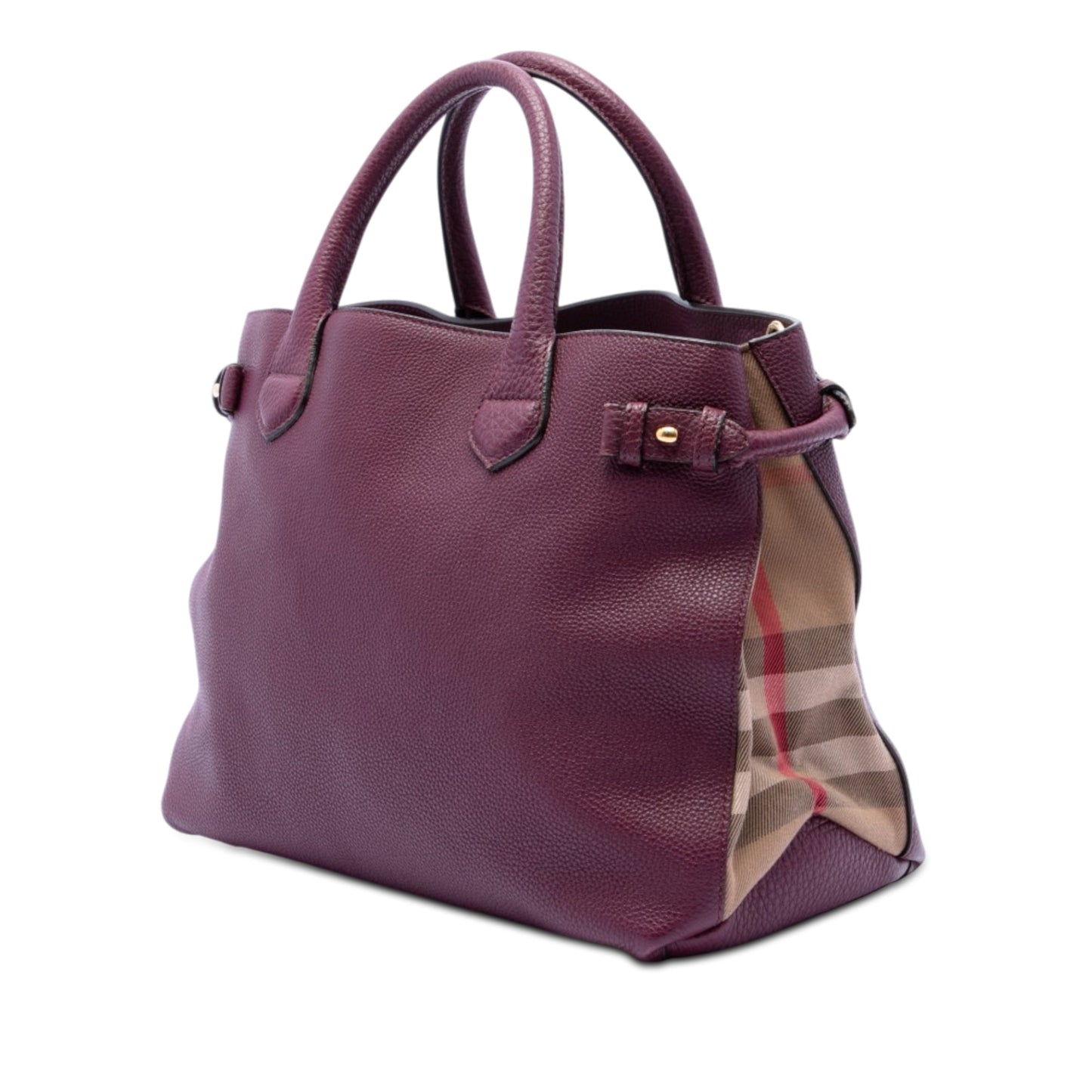 Burberry Medium Leather and House Check Banner Satchel