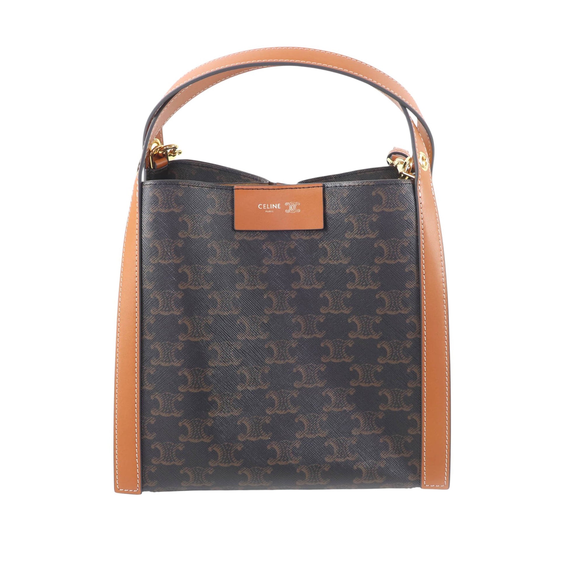 Celine Small Triomphe Coated Canvas Cube Satchel