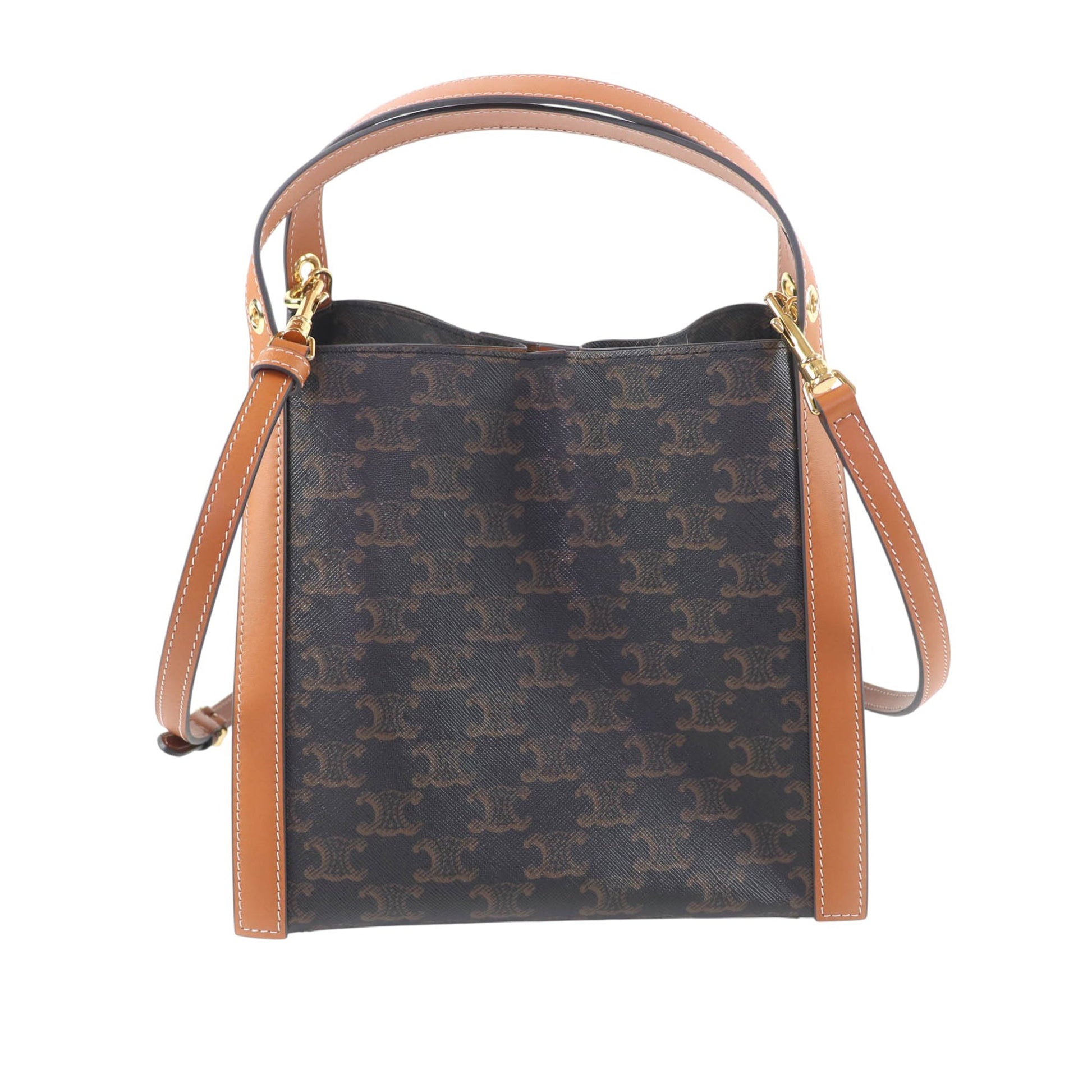 Celine Small Triomphe Coated Canvas Cube Satchel