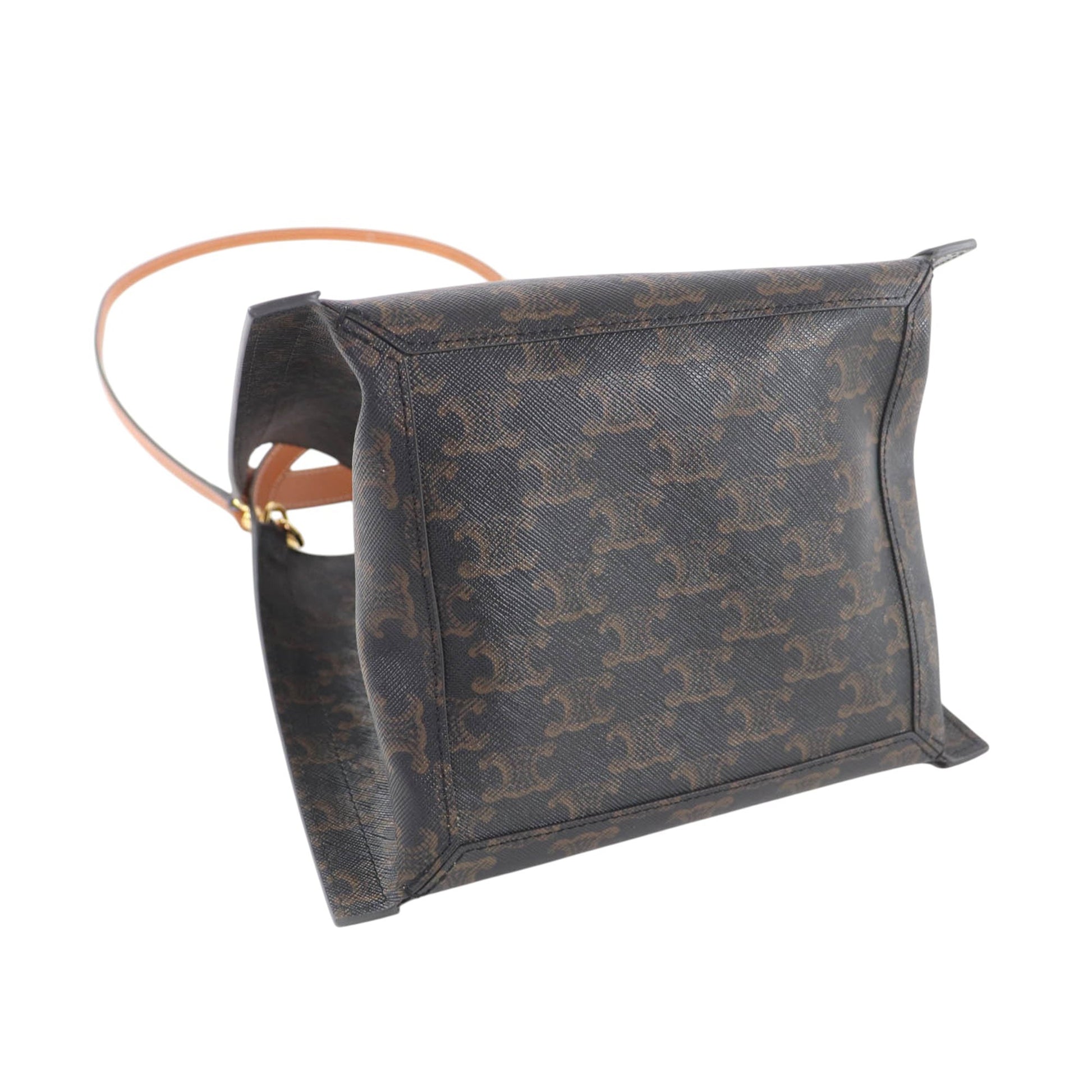 Celine Small Triomphe Coated Canvas Cube Satchel