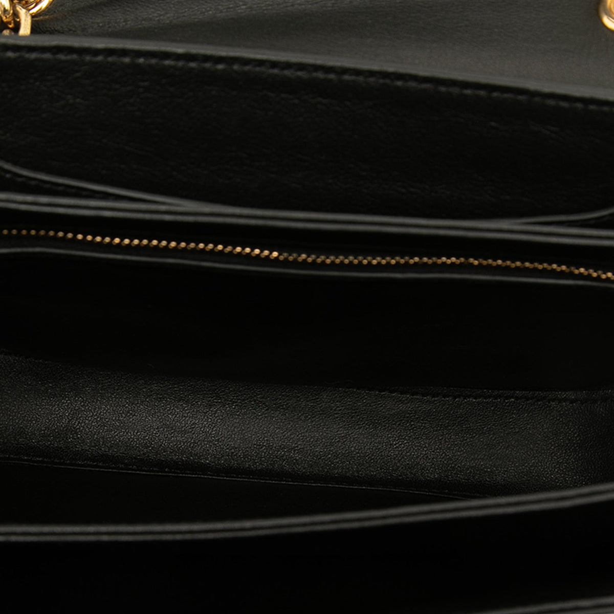 Celine Medium Shiny Calfskin C Shoulder Bag — Black