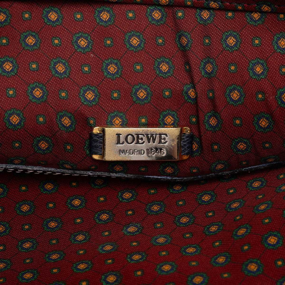 LOEWE Leather Anagram Satchel — Black