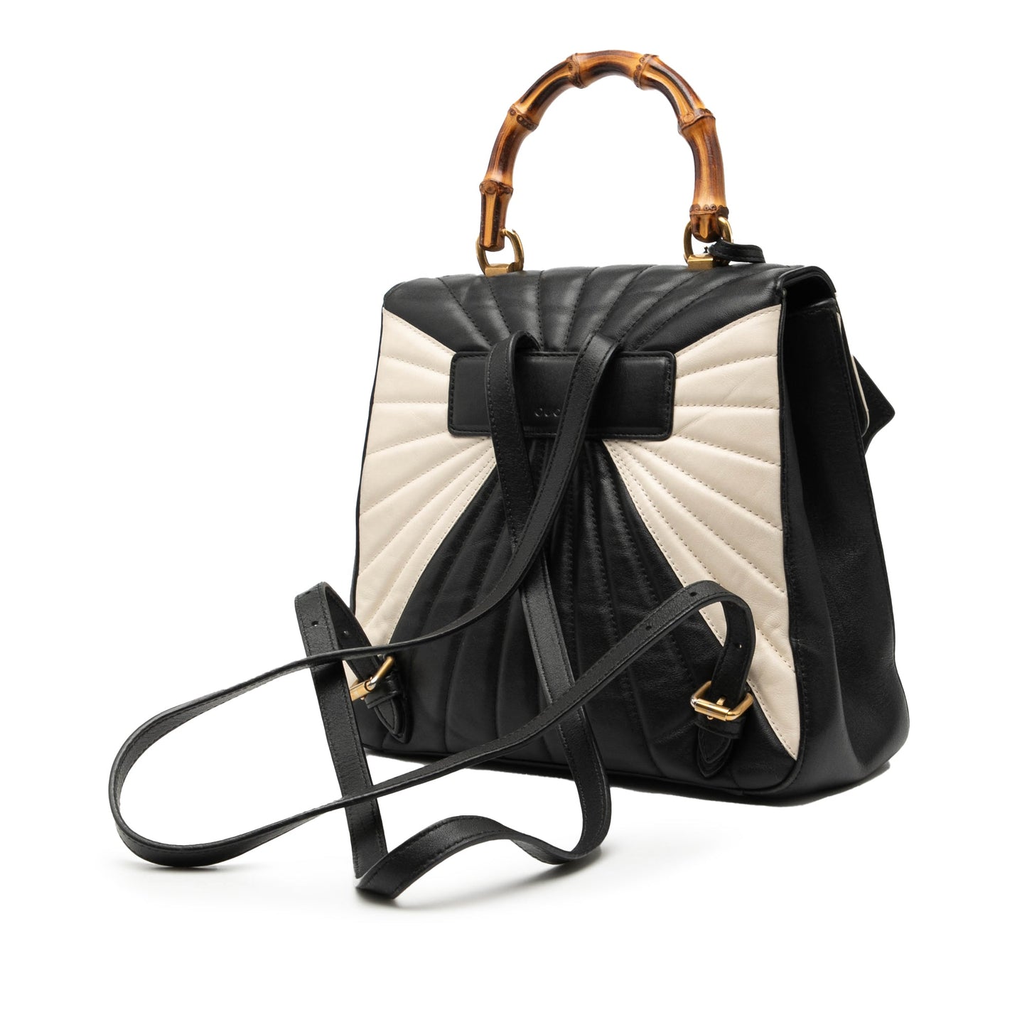 Gucci Bicolor Calfskin Bamboo Trapuntata Queen Margaret Backpack