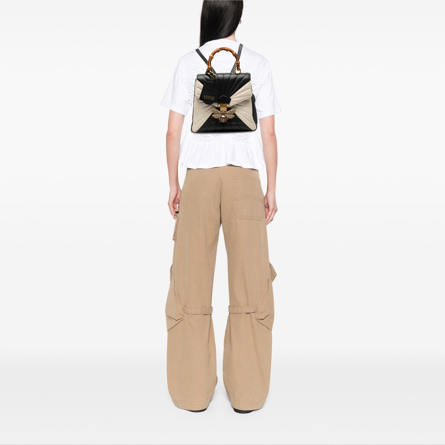 Gucci Bicolor Calfskin Bamboo Trapuntata Queen Margaret Backpack