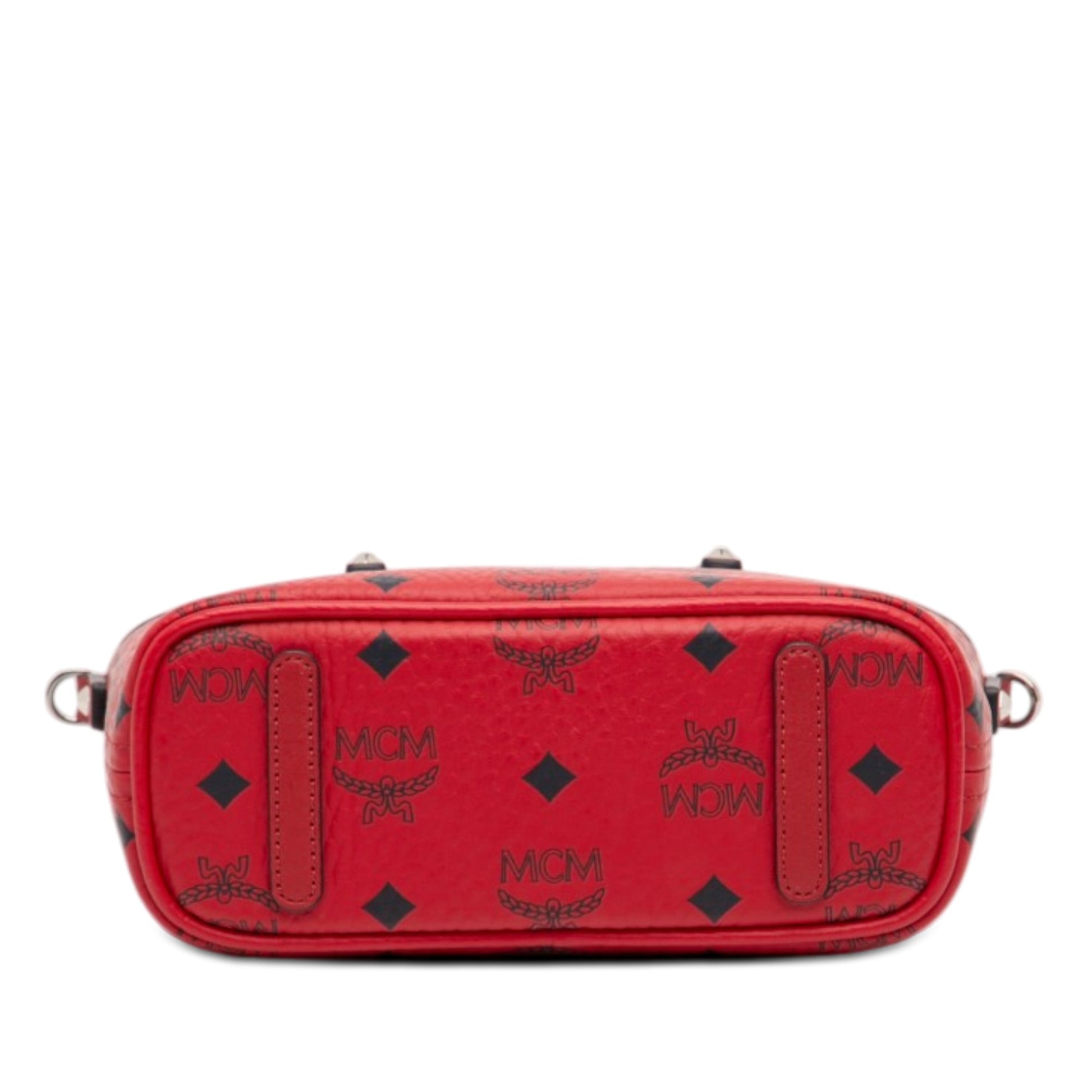MCM Mini Visetos Coated Canvas Aren Top Zip Shopper Tote