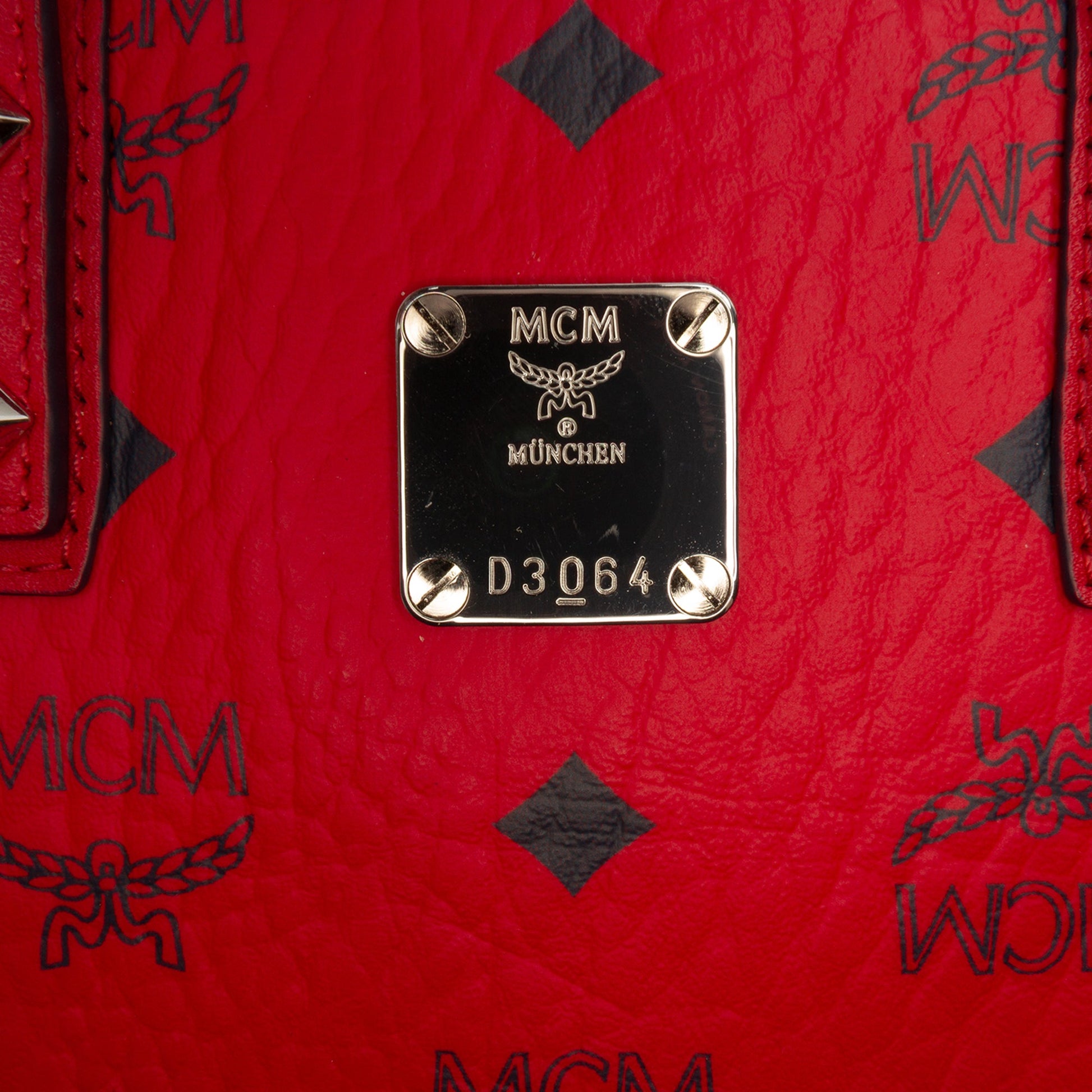 MCM Mini Visetos Coated Canvas Aren Top Zip Shopper Tote