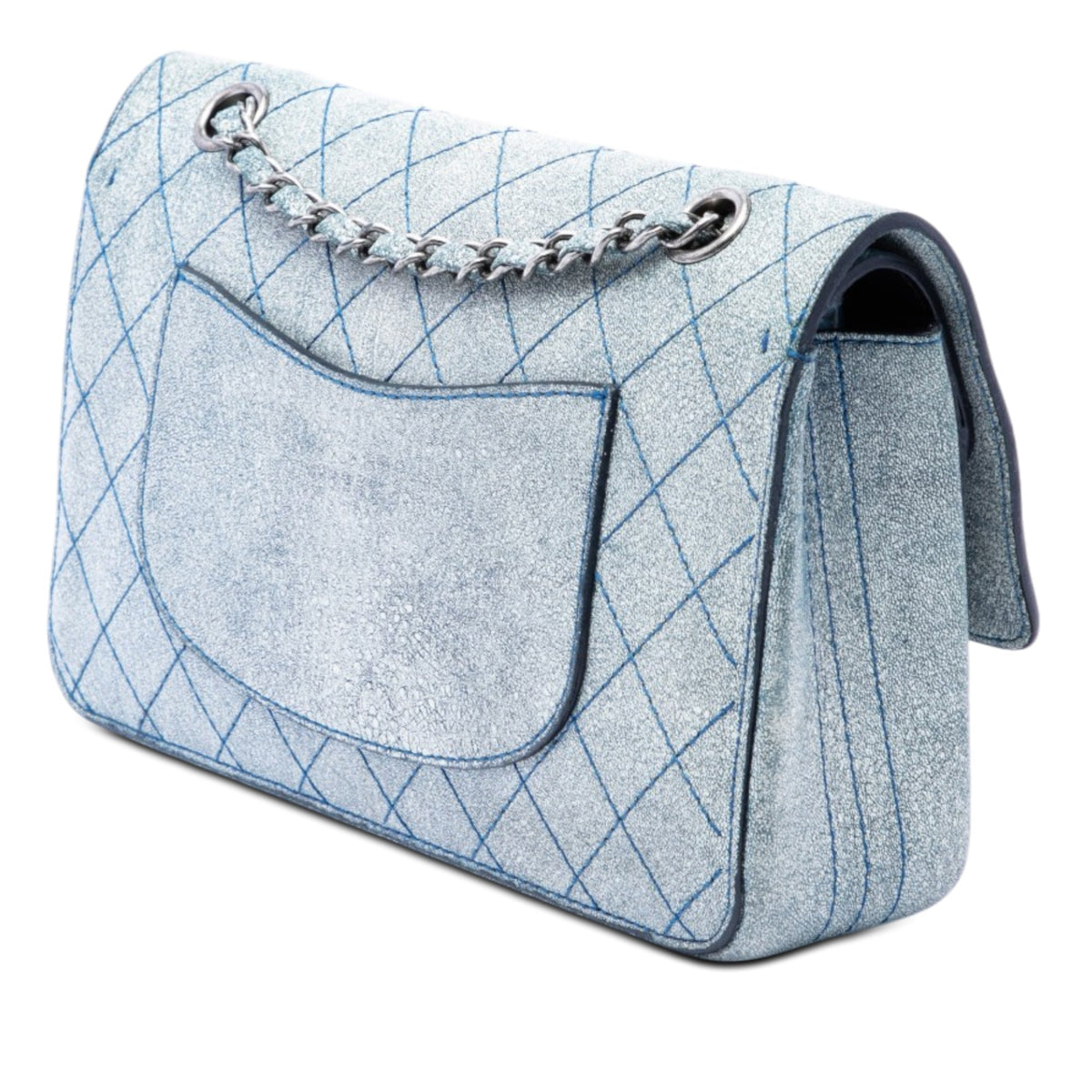 Chanel Medium Classic Crackled Calfskin Wild Stitch Double Flap