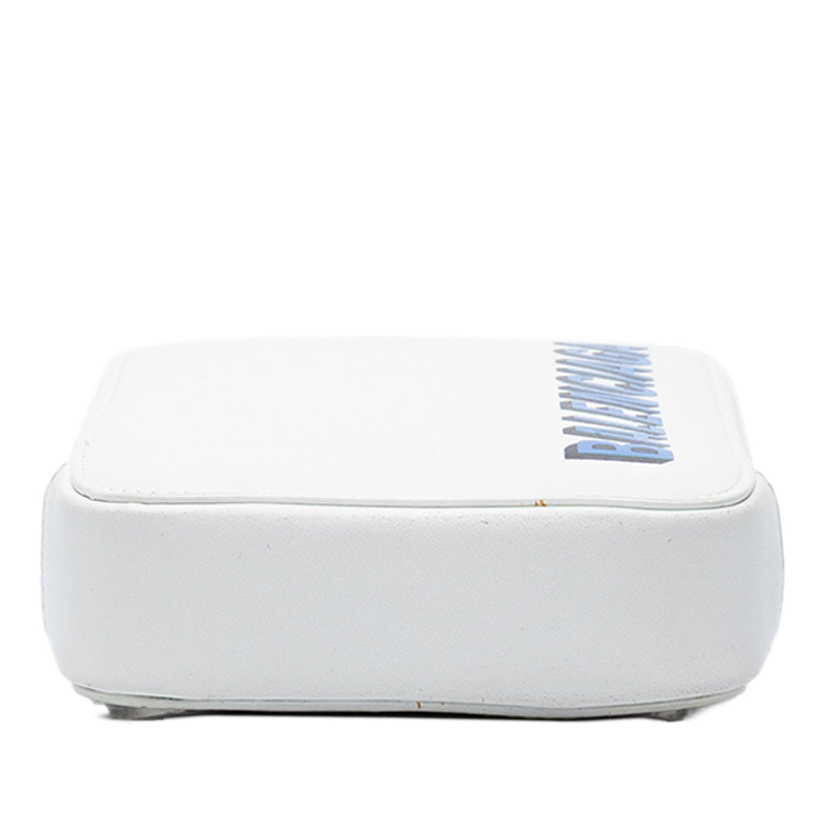 Balenciaga Grained Calfskin Cash Zip Phone Holder — White