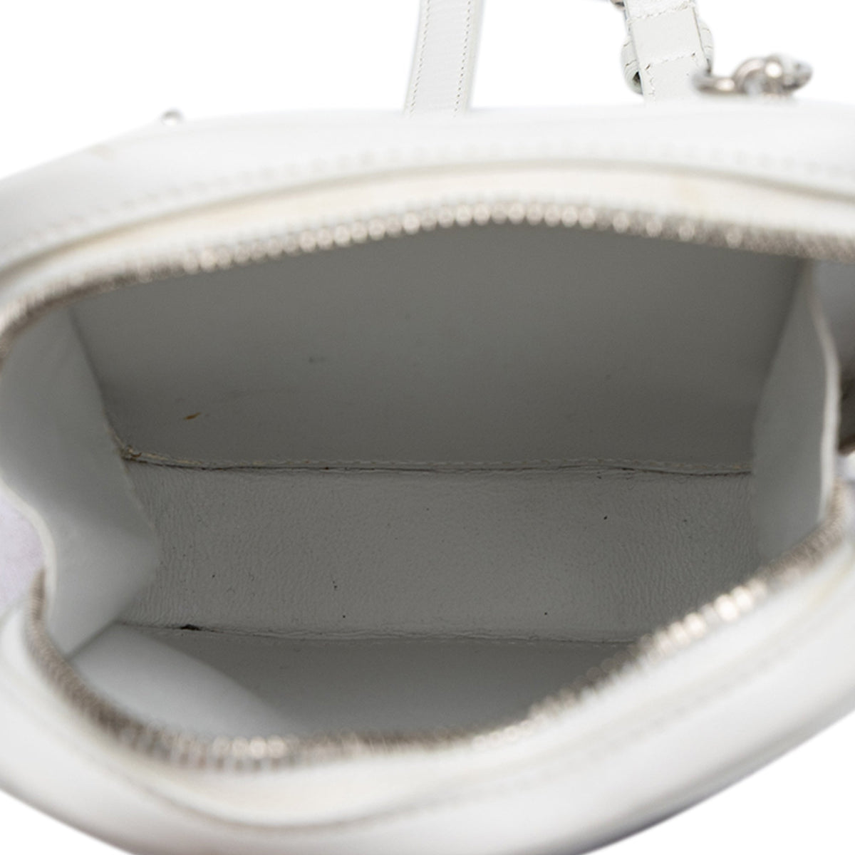 Balenciaga Grained Calfskin Cash Zip Phone Holder — White