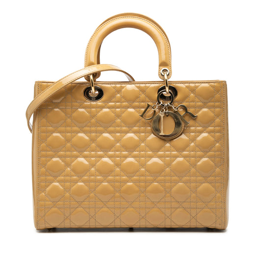 Dior Large Patent Cannage Lady Dior