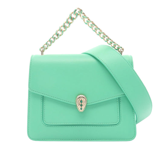 Bvlgari Leather Serpenti Forever Maxi Chain Top Handle Bag
