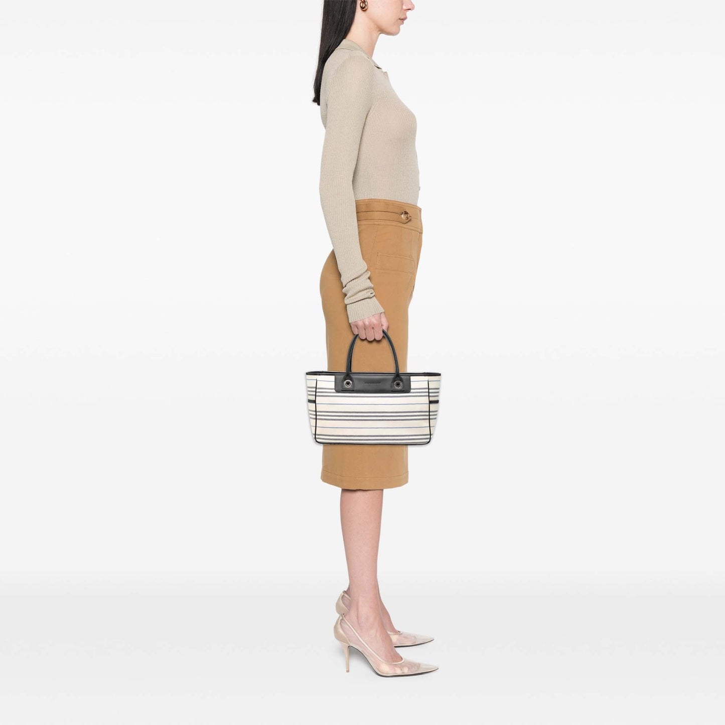 Striped Canvas Handbag