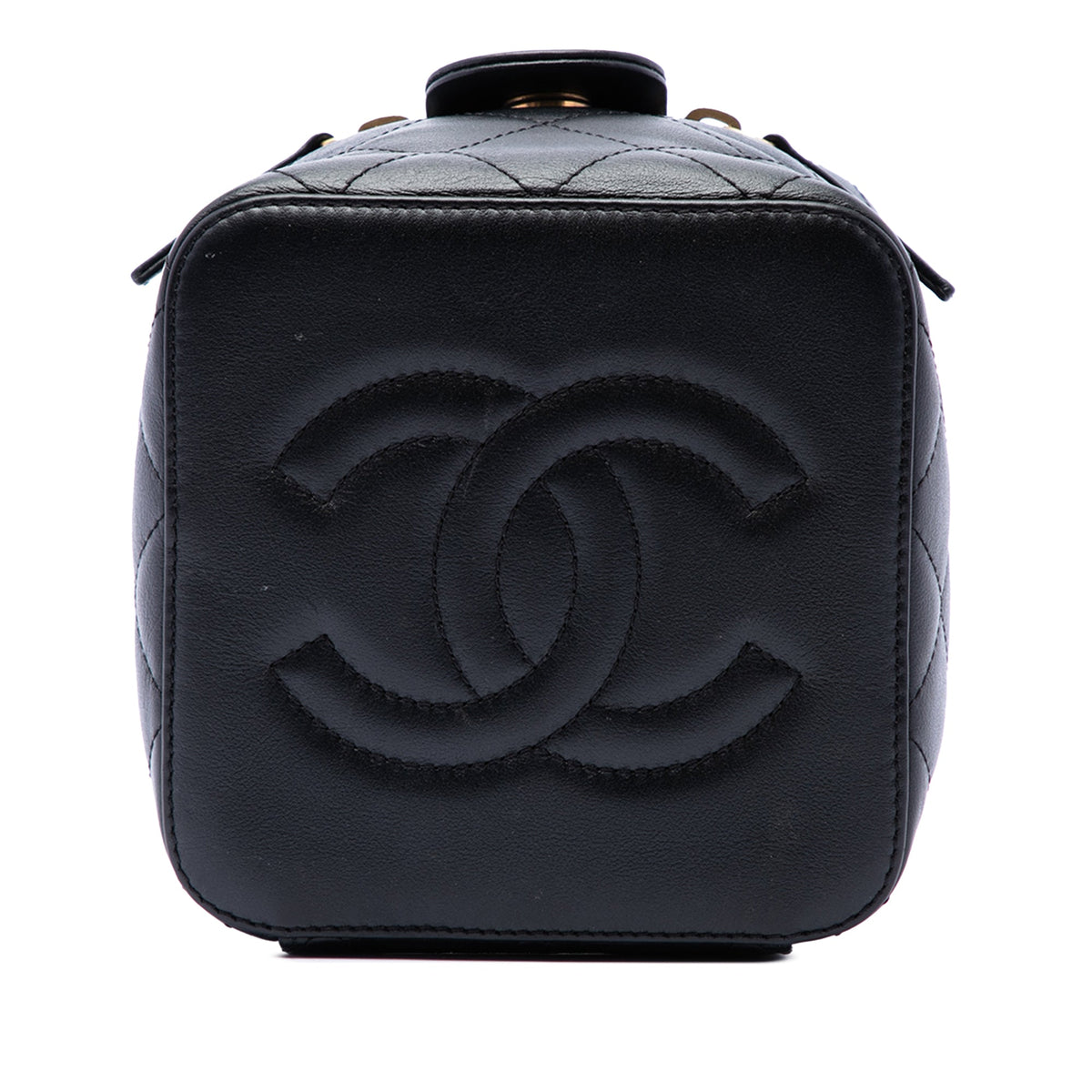 Chanel Small Quilted Calfskin Chain Bar Vanity Case with Chain