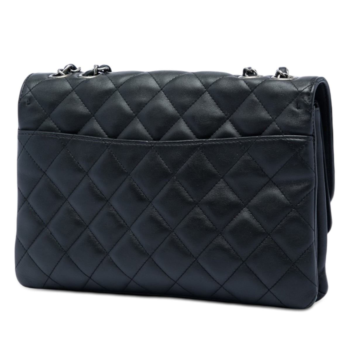 Chanel Quilted Lambskin CC Round Clasp Accordion Flap