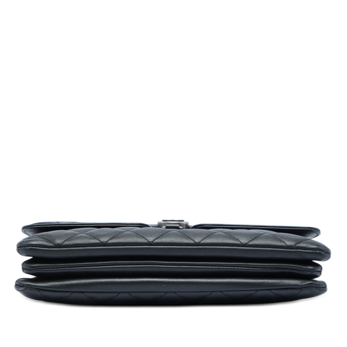 Chanel Quilted Lambskin CC Round Clasp Accordion Flap