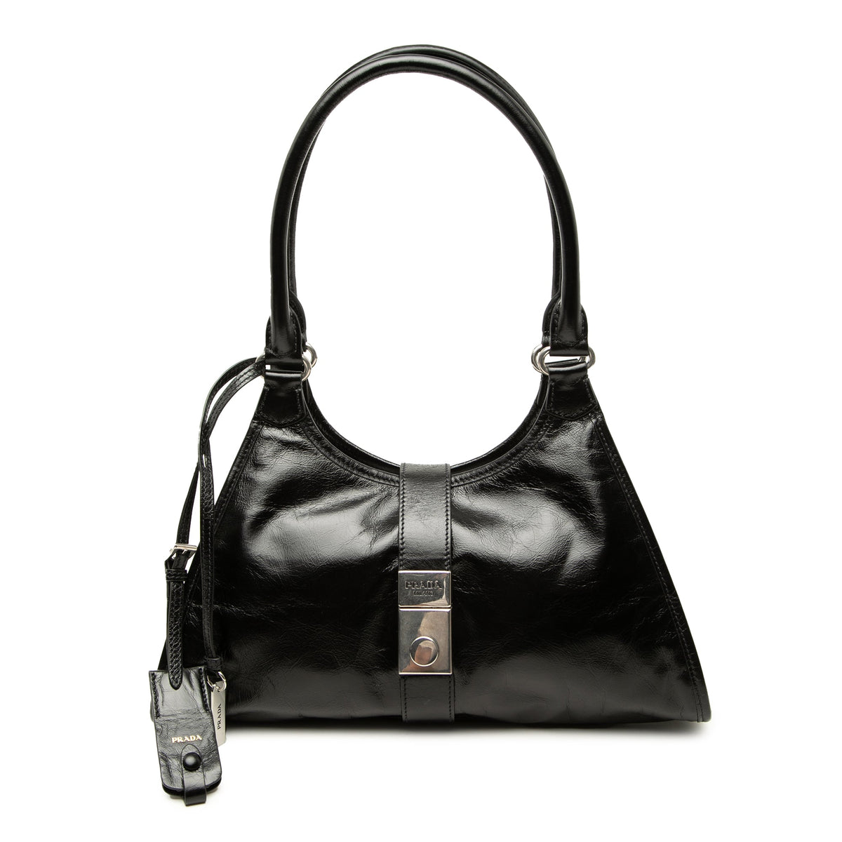 Prada Medium Glossy Calfskin Shoulder Bag