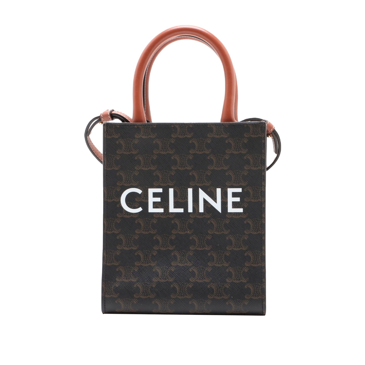 Celine Mini Triomphe Coated Canvas Vertical Cabas Satchel