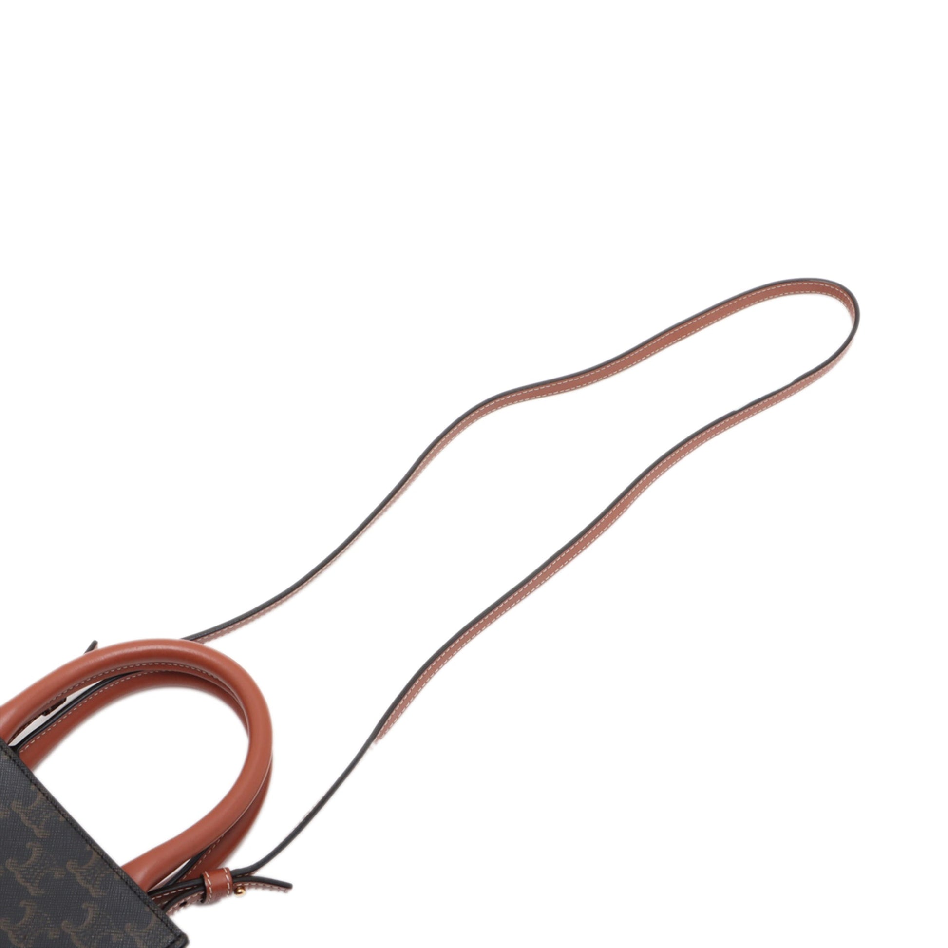 Celine Mini Triomphe Coated Canvas Vertical Cabas Satchel