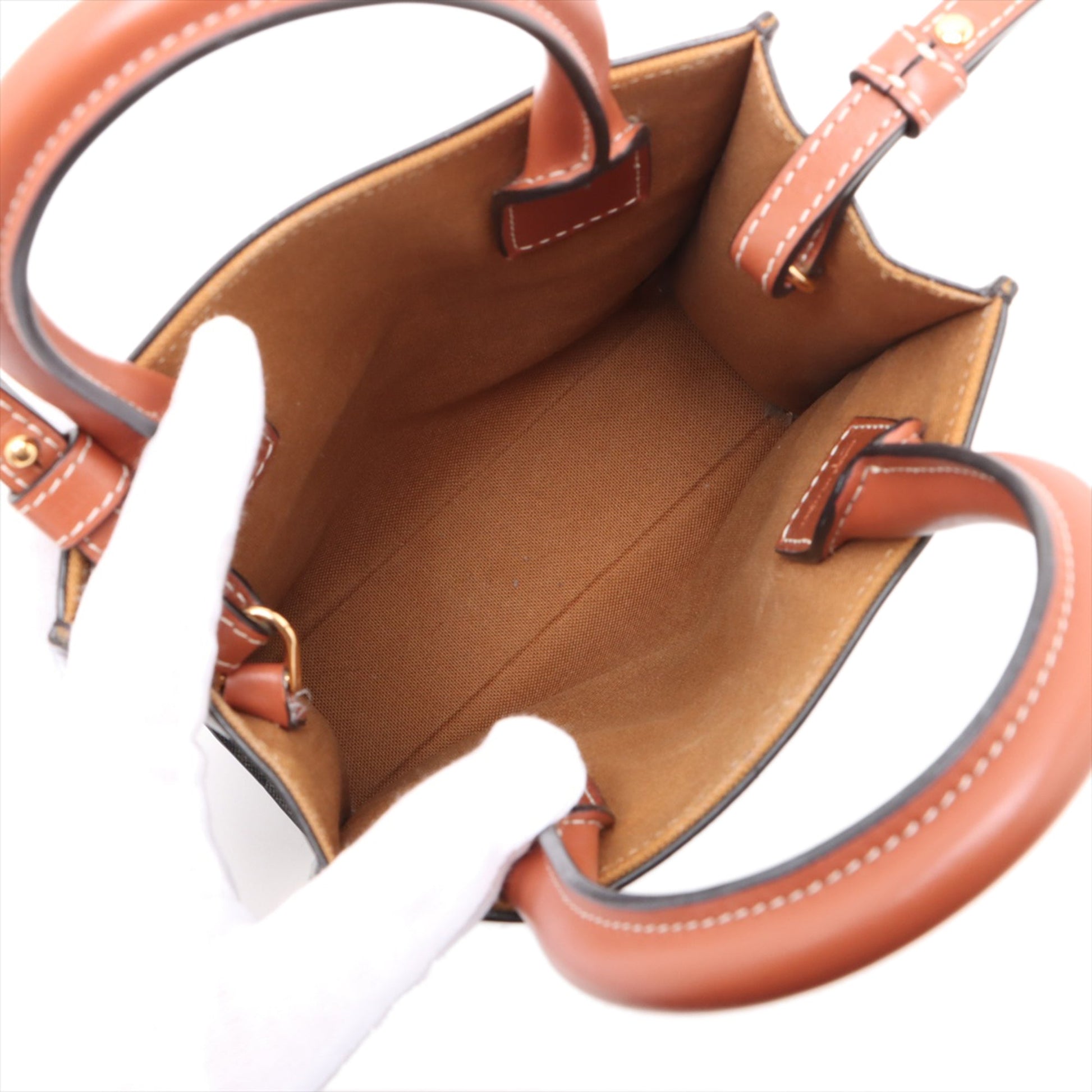 Celine Mini Triomphe Coated Canvas Vertical Cabas Satchel