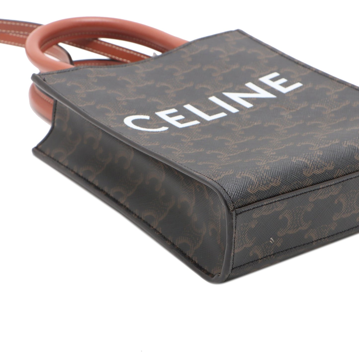 Celine Mini Triomphe Coated Canvas Vertical Cabas Satchel
